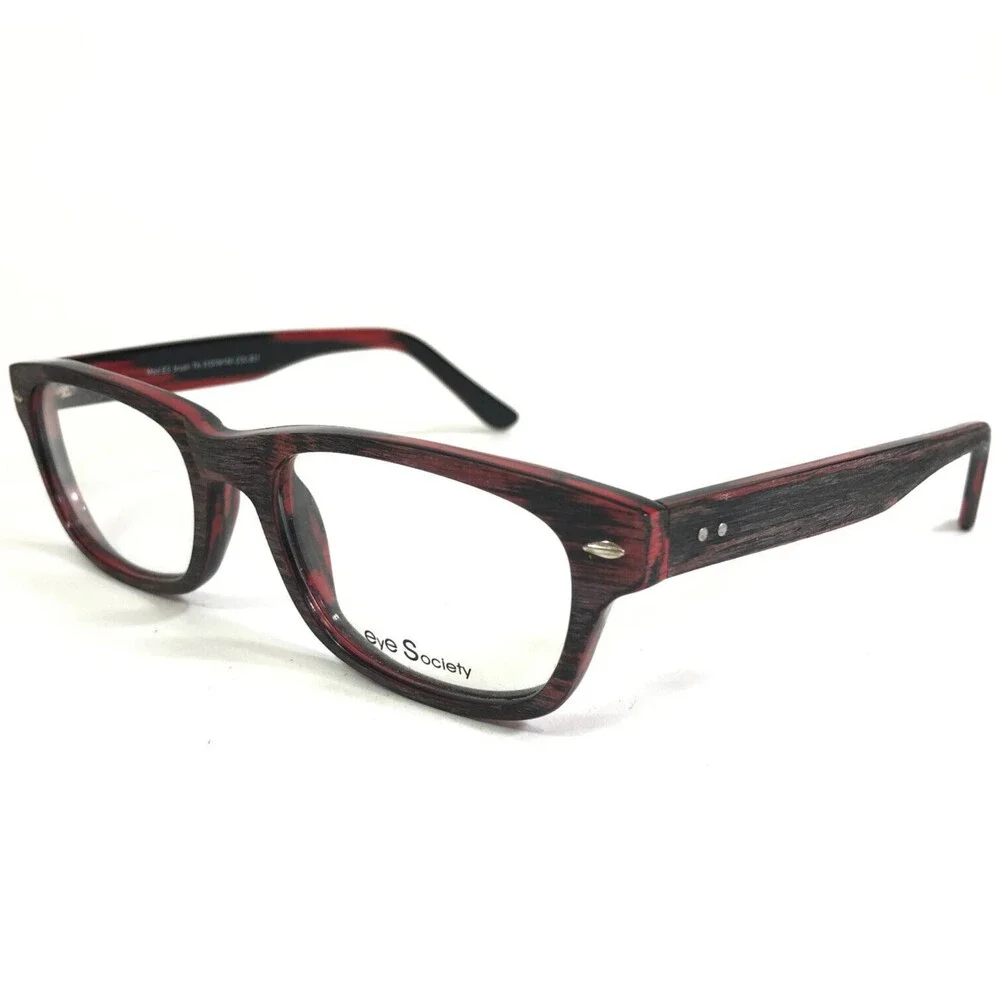 Eye Society Eyeglasses Frames Mod.ES brush 7A COL.B31 Black Red Wood 51-19-145
